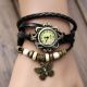 Frauen Schmetterling Anchor Eulen - Herz Wrap Quarz - Leder - Armbanduhr Armband Ft Armbanduhren Bild 2
