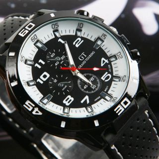 Mens Sport Armbanduhren Rubber Silikonband F1 Gt Armee Uhren Beiläufige Big Dial Bild