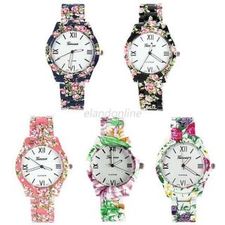 Fashionblume Sltyle Edelstahl - Quarz Dail Damenarmbanduhr Wrist Uhr Bild