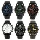 Herren Schwarz Stilvolle Silikon Edelstahl - Quarz - Sport - Armbanduhr - Armbanduhren Bild 1
