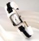 Silber Damen Armbanduhr Retro Designer Spirit Oval Geflochtene Leder Band Armbanduhren Bild 1