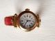 Philippe Charriol Uhr Damen - Spangenuhr Vergoldet Ledereinlage Rot Und Schwarz Armbanduhren Bild 5