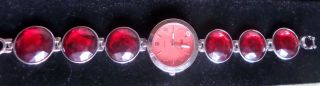 ✿ ✿ Trendige Damen Uhr Rot Ladies Watch Nickel (blaue Uhr Gratis) ✿ ✿ Bild