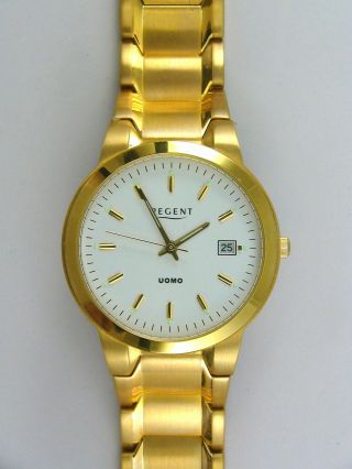 Regent Herren - Armband - Uhr Mit Metallband,  Vergoldet Bild