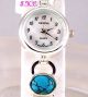 Originale Armbanduhr Halbedelstein Turkis Versilbert Deko Uhr Armbanduhren Bild 4