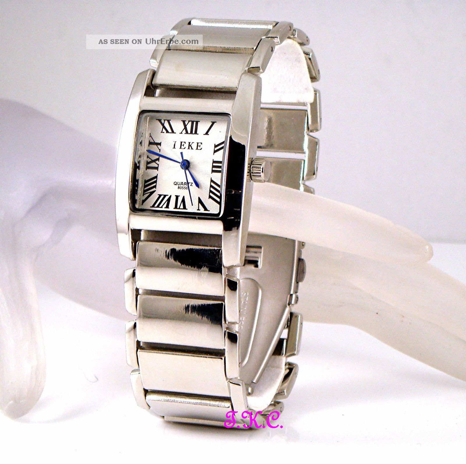 Retro Designer Bracelet Stil Silber Rhodium Pltd Klassisch Herren Handgelenk Armbanduhren Bild