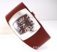 Retro 60er 70er Funky Ossie Eames Bubble Vegan Leder Armband Uhr In Braun Damen Armbanduhren Bild 1