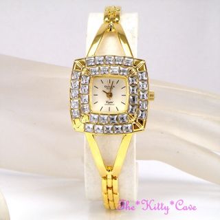 Armbanduhr Omax Damen Vintage Quadratisch Vergoldet Schweiz Seiko Uhrwerk Jh0290 Bild