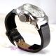 Retro Square Designer Silber Rhodium Plattierte Armbanduhr Leder Datumsanzeige Armbanduhren Bild 9