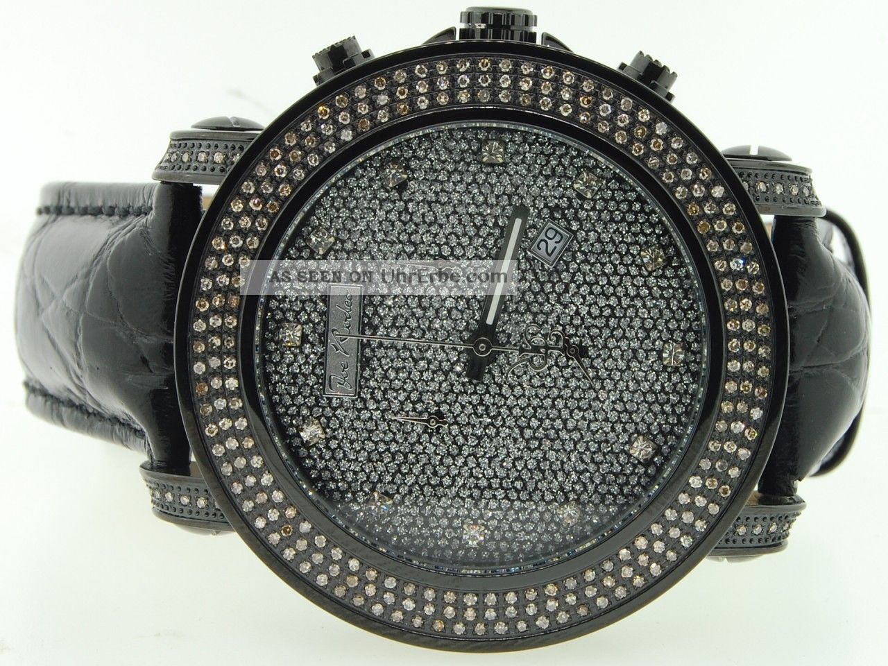 Uhr Männer Joe Rodeo/jojino Schwarz Platin Diamant Grau Ziffernblatt 2.  50 Ct Armbanduhren Bild