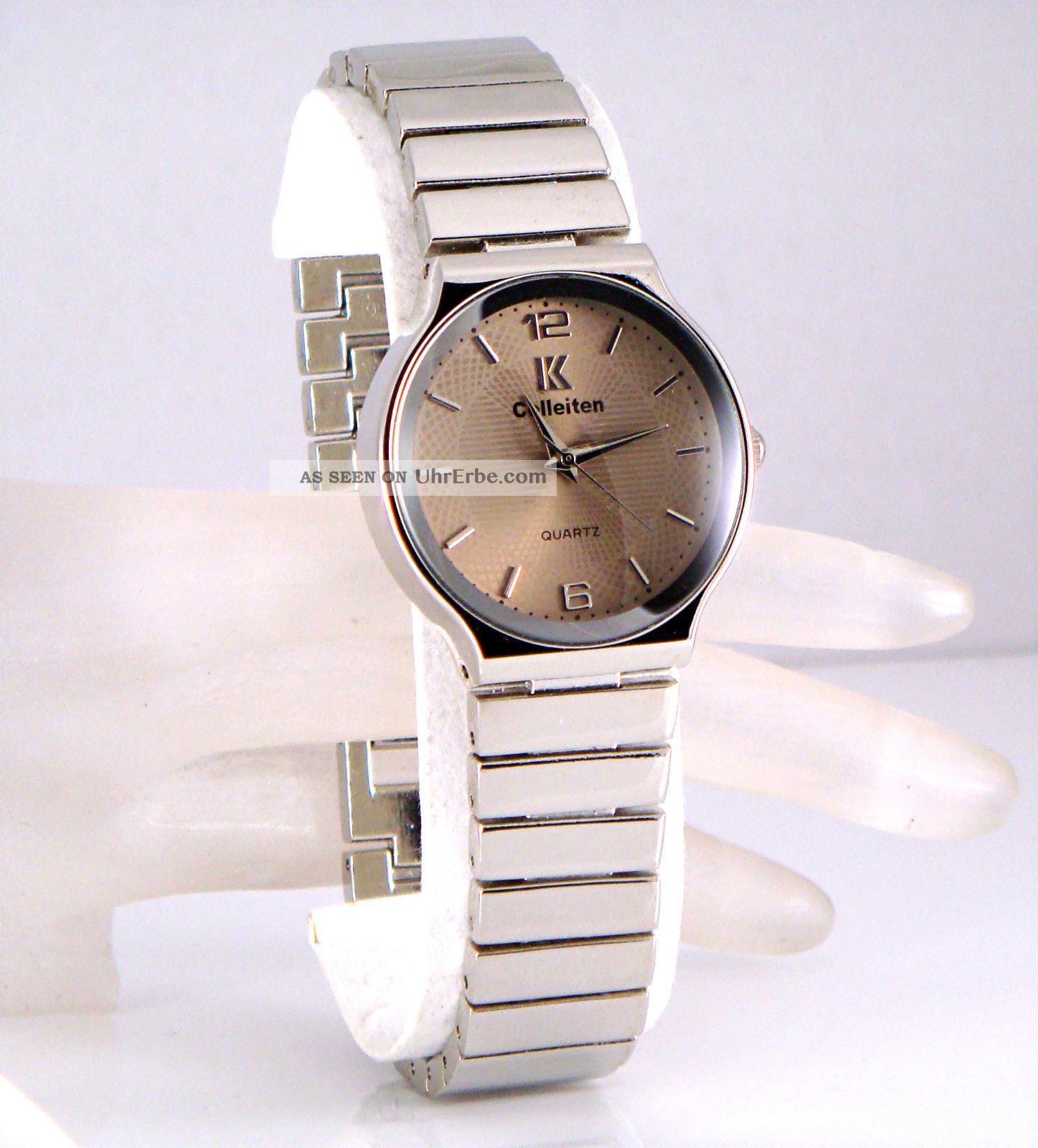 Armbanduhr Damen Herren Retro Design Taupe Gold Stil Silber Ungewöhnlich, Armbanduhren Bild