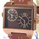 Omax Wasserdichte 5atm Seiko Uhrwerk Unisex Doppelzeit Braune Armbanduhr Dul005 Armbanduhren Bild 12