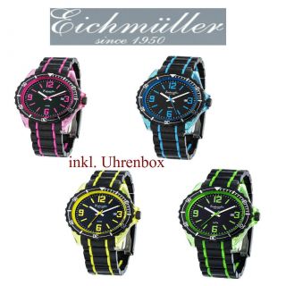 Eichmüller Uhr Herren Damen Unisex Silikonuhr Watch Color Sport Armbanduhr Bunt Bild