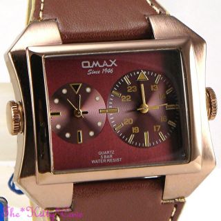 Omax Wasserdichte 5atm Seiko Uhrwerk Unisex Doppelzeit Armbanduhr Dul009 Bild