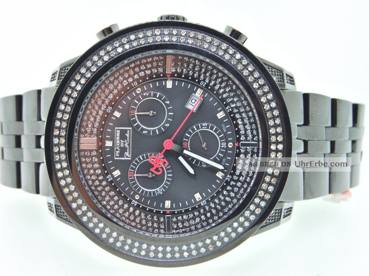 Herren Armbanduhr Joe Rodeo 2 Reihen 1,  75 Kt Diamant Einfassung Schwarz Uhr Armbanduhren Bild