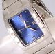 Herren Armbanduhr 2 Farbig Design Silber Rhodiniert Marine Blau Retro Armbanduhren Bild 1