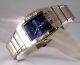 Herren Armbanduhr 2 Farbig Design Silber Rhodiniert Marine Blau Retro Armbanduhren Bild 2