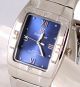 Herren Armbanduhr 2 Farbig Design Silber Rhodiniert Marine Blau Retro Armbanduhren Bild 5