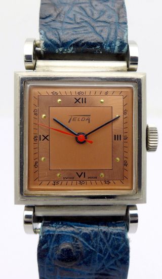 Telda - Schweiz Art Deco Design Herren - Armbanduhr Ca.  30/40er Jahre - Handaufzug Bild