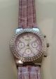 Armbanduhr Madison Ny Chronograph Pink Lila Schwarz Leder Armbanduhren Bild 3