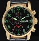 Astroavia Pilot K7 L Klassik Alarm Chronograph 7 - Zeiger Herrenuhr Edelstahl Gold Armbanduhren Bild 1