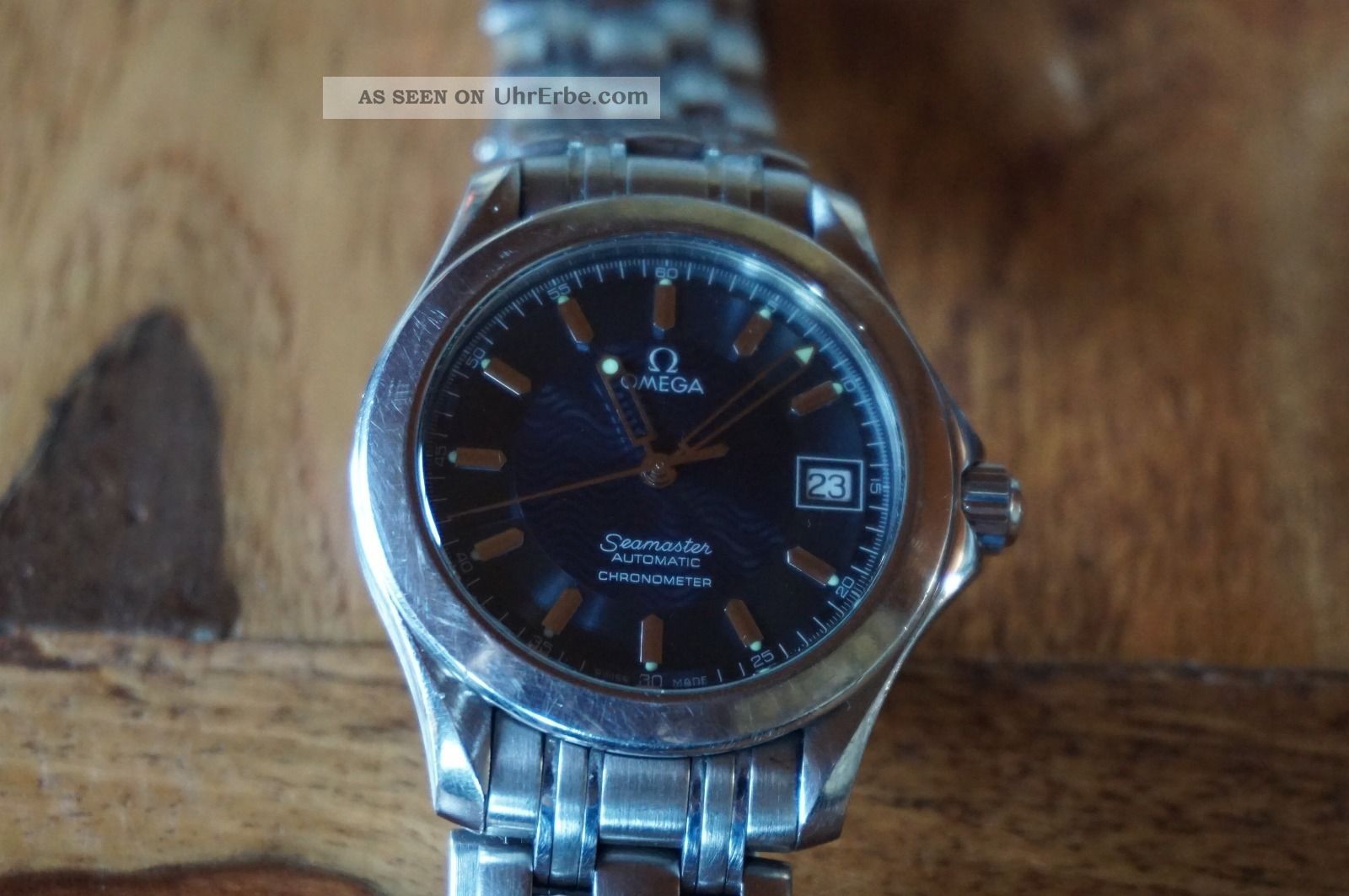 Omega Seamaster Professional Chronometer Automatik Stahl Mit Blauem Ziffernblatt Armbanduhren Bild