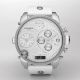 Diesel Herren Uhr Chronograph Weiß Silber Leder Armbanduhr Marken Uhr Xxl Dz7194 Armbanduhren Bild 5