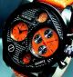 Animoo Xxl Dual Time Uhr In Orange Lederband Herrenuhr Mit 2 Quarz Uhrwerken Armbanduhren Bild 1