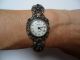 Damen Trachten Armbanduhr Echt Silber 835,  Granat,  Mirabell Handaufzug,  Filigran Armbanduhren Bild 2