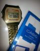 Retro Quartz Armbanduhr Uhr Stoppuhr Wecker Watch Gold Unisex Armbanduhren Bild 1