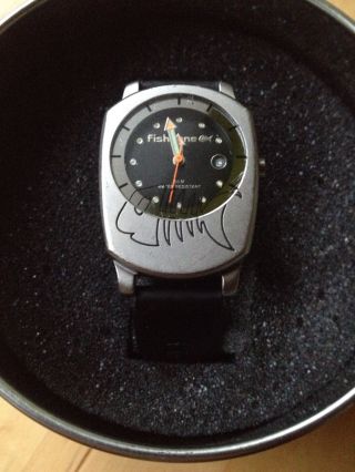 Fishbone ® Damen Armbanduhr Mit Schwarzem Lederarmband,  Datumsanzeige Bild