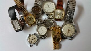 10 Uhren - Konvolut - Herrenarmbanduhren - Damenarmbanduhren - Defekt Bild