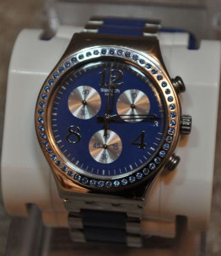 Swatch Irony Chrono Secret Thought Blue Armbanduhr Uhr (ycs553g) Ovp Bild
