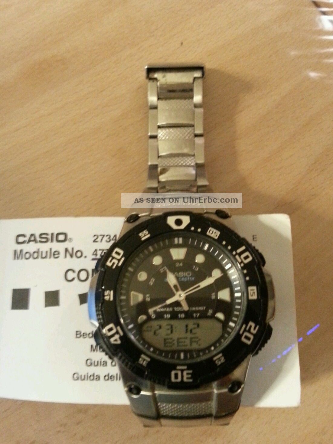 Casio - Wave Ceptor - Wva - 107he - - 10bar (100m) - Drehbare Lynette - Leuchtanzeige Armbanduhren Bild