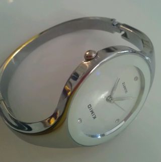 Kimio Bangle Damenuhr Uhr Armbanduhr Weiss Bild