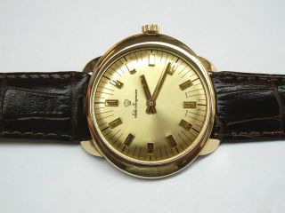 14k 585 Gold Luxus Jules Jürgensen Uhr.  Große Gehäuse Peseux 7070 Bild