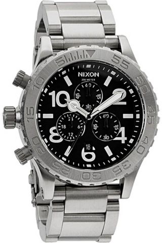 Nixon The Chrono 42 - 20 Silver Black Dial Herren Uhr Silber/schwarz Herrenuhr Bild