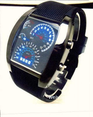 Geschäftsauflösung - Flash - Digitale Led Armbanduhr - Edelstahl - Kautschuk - Armband Bild