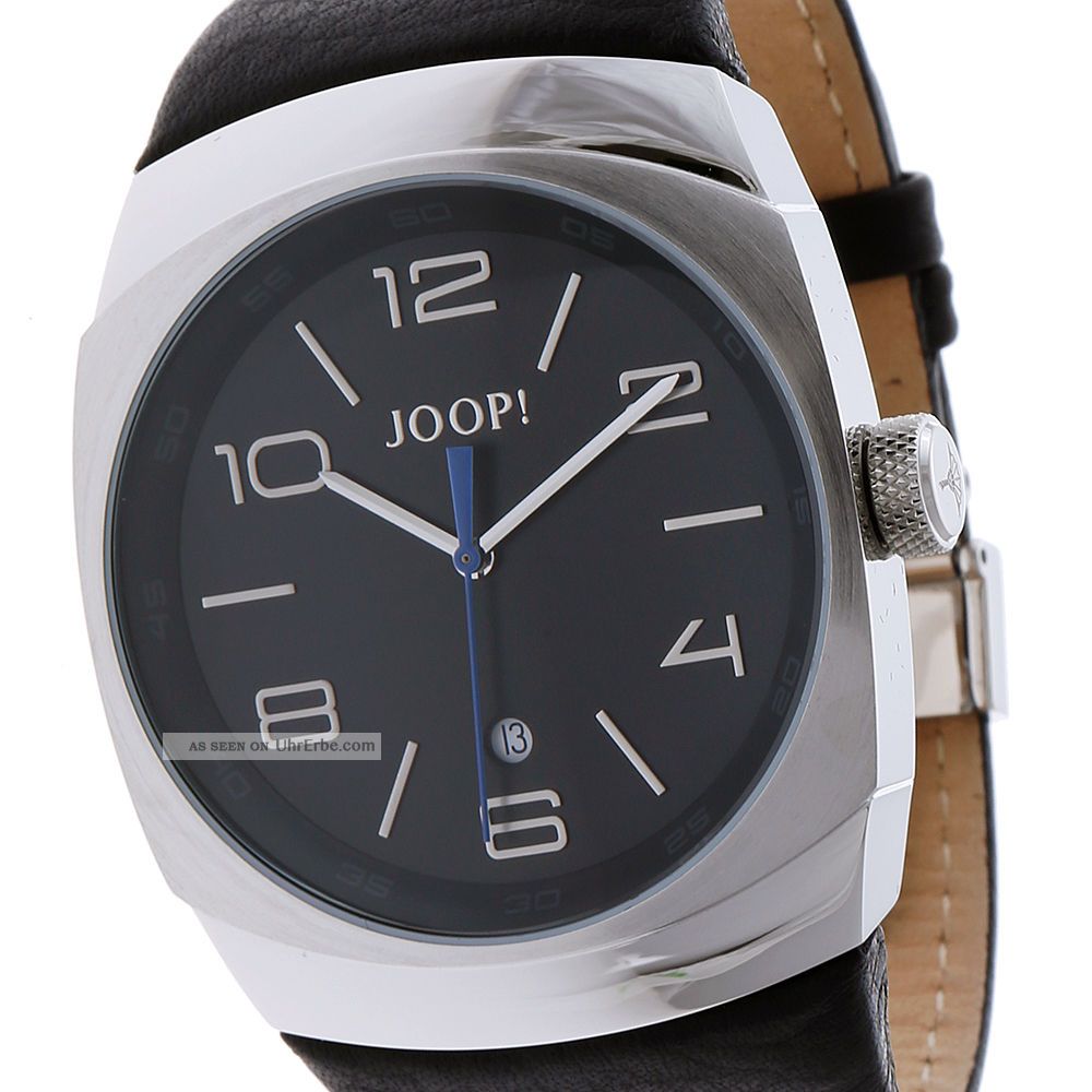 Joop Herrenuhr Xl Odyssey Analog Quarz Leder Jp100681f02 Schwarz, Armbanduhren Bild