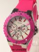 Guess Damenuhr / Damen Uhr Silikon Pink Datum Multifunktion W90084l2 Armbanduhren Bild 2