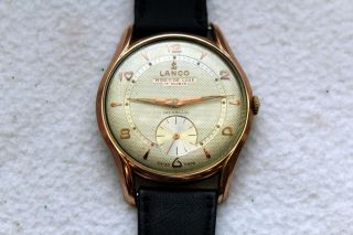 Vintage Lanco Mod.  11.  De Luxe Incablock Swiss Made Armbanduhr. Bild