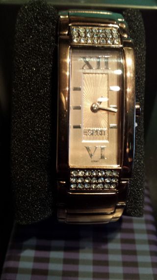 Neue Esprit Uhr Lissomy Glam Braun Rose Damenuhr Armbanduhr Modell Es102892003 Bild