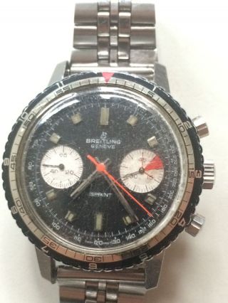 Breitling Geneve Sprint Chronograph Ref 2010 - Armbanduhr Uhr - Jahr 1966 Bild