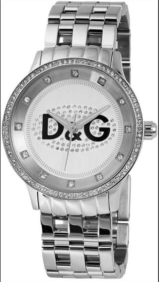 D&g Dolce Gabbana Damen Uhr Strass Silber Edelstahl Armbanduhr Prime Time Dw0145 Bild