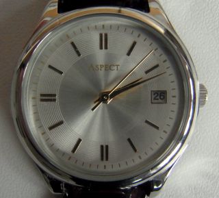Tschibo Damenuhr Aspect Armbanduhr Uhr Datumsanzeige Lederarmband Braun Tcm Bild