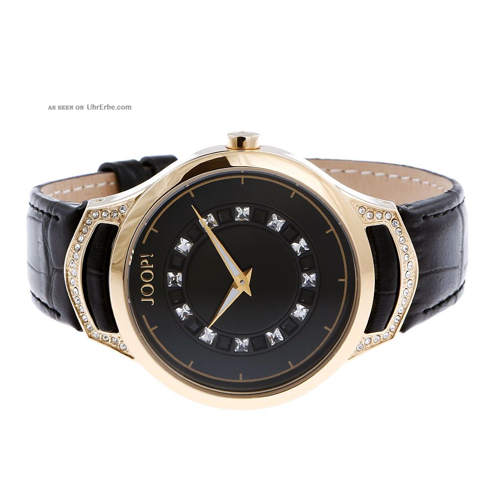 Joop Damenuhr Jp100762f02 Vergoldet Schwarz Leder,