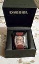 Diesel Armbanduhr Damen U Herren Uhr Unisex Braun Silber Leder Dz1090 Np 119€ Armbanduhren Bild 1
