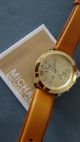 Org Michael Kors Damen Uhr Mk 2251 Gold Leder Armband Armbanduhren Bild 3