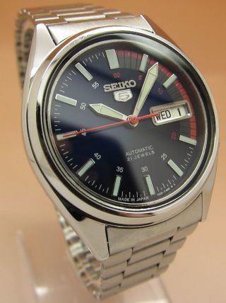 Seiko 5 7s26 - 0520 Racer Snk375 Glasboden Automatik Uhr 21 Jewels Datum - Taganzeig Bild