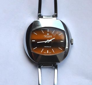 Hanowa Swiss Made 17 Jewels Nos Vintage 70er Damen Armband Uhr Incabloc Bild